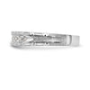 14k White Gold AA Quality 1/10 carat Diamond Trio Ladies Complete Wedding Band