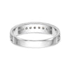14k White Gold AA Quality 1/10 carat Diamond Trio Ladies Complete Wedding Band