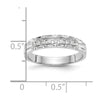 14k White Gold AA Quality 1/10 carat Diamond Trio Ladies Complete Wedding Band