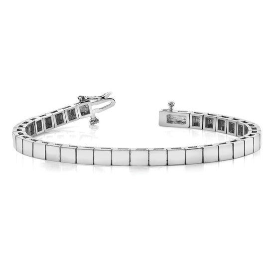 14k White Gold Holds 33 Stones up to 4mm Square Add-a-Diamond 7 inch Bracelet