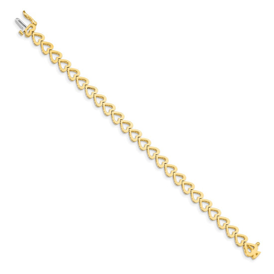14k Holds 25 Stones up to 2.75mm Heart-Shaped Add-a-Diamond 7 inch Bracelet