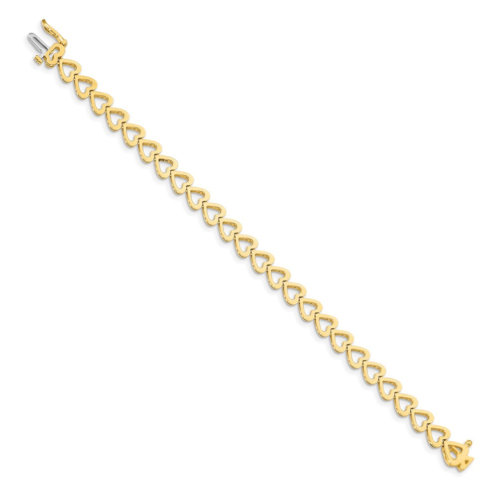 14k Holds 25 Stones up to 2.75mm Heart-Shaped Add-a-Diamond 7 inch Bracelet