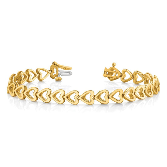 14k Holds 25 Stones up to 2.75mm Heart-Shaped Add-a-Diamond 7 inch Bracelet