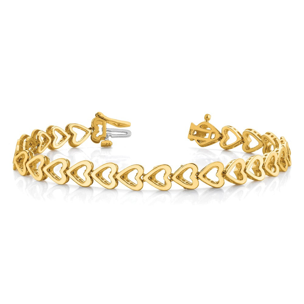 14k Holds 25 Stones up to 2.75mm Heart-Shaped Add-a-Diamond 7 inch Bracelet