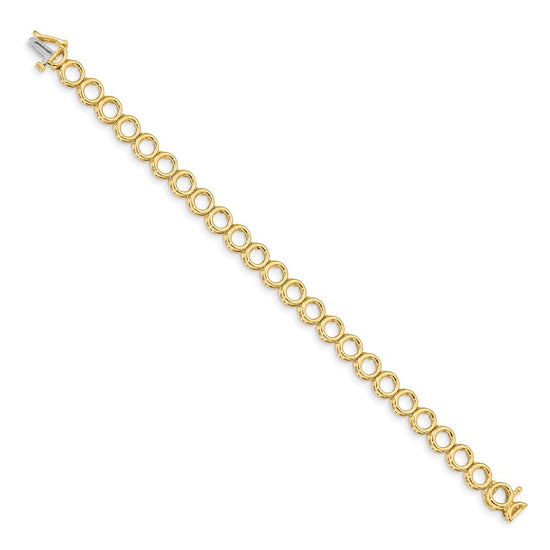 14k Holds 24 Stones up to 2.75mm Circle Add-a-Diamond 7 inch Tennis Bracelet