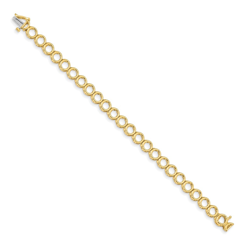 14k Holds 24 Stones up to 2.75mm Circle Add-a-Diamond 7 inch Tennis Bracelet