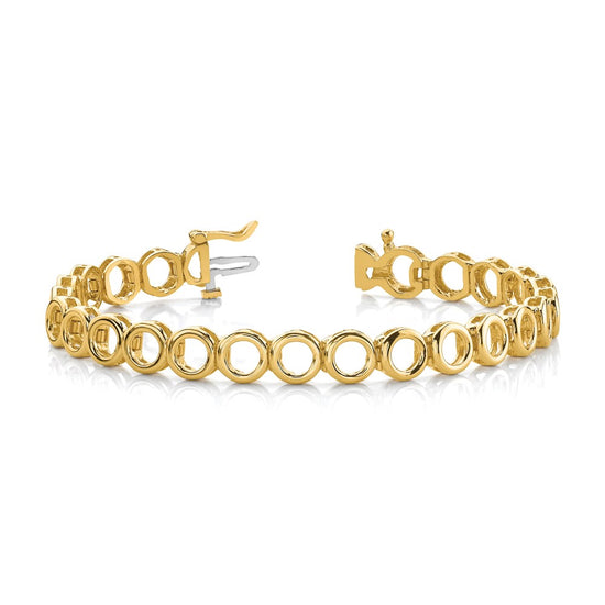 14k Holds 24 Stones up to 2.75mm Circle Add-a-Diamond 7 inch Tennis Bracelet