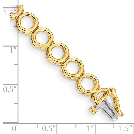 14k Holds 24 Stones up to 2.75mm Circle Add-a-Diamond 7 inch Tennis Bracelet