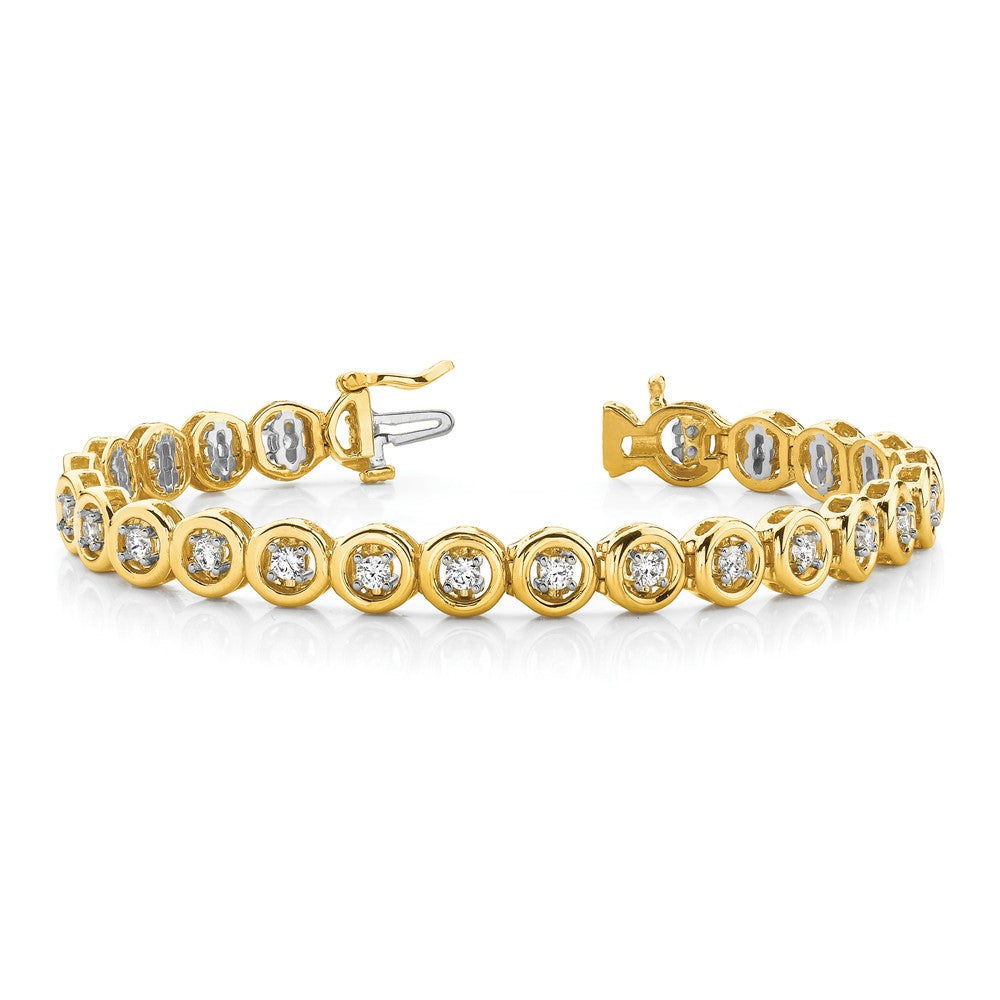 14k Holds 24 Stones up to 2.75mm Circle Add-a-Diamond 7 inch Tennis Bracelet