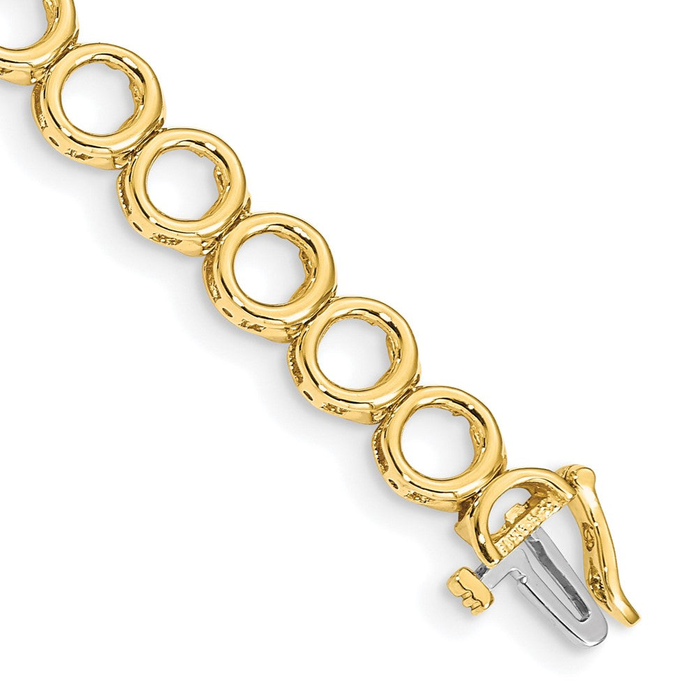 14k Holds 24 Stones up to 2.75mm Circle Add-a-Diamond 7 inch Tennis Bracelet