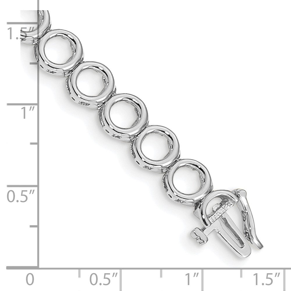 14k White Gold Holds 24 Stones up to 2.75mm Circle Add-a-Diamond 7 inch Tennis Bracelet