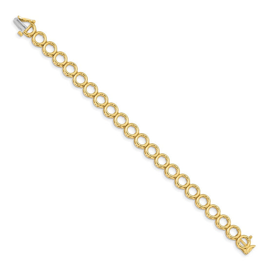 14k Holds 22 Stones up to 3.25mm Circle Add-a-Diamond 7 inch Tennis Bracelet