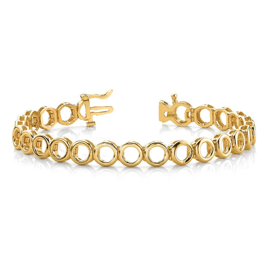 14k Holds 22 Stones up to 3.25mm Circle Add-a-Diamond 7 inch Tennis Bracelet