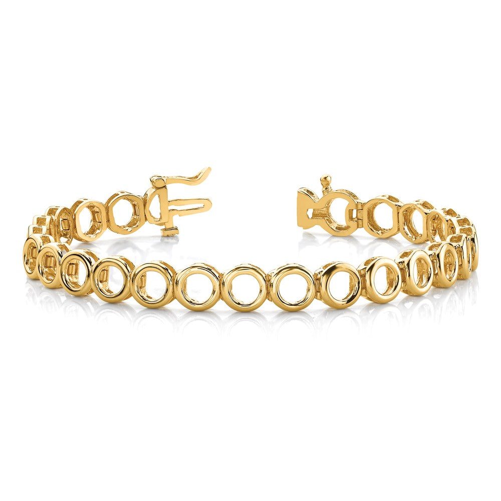 14k Holds 22 Stones up to 3.25mm Circle Add-a-Diamond 7 inch Tennis Bracelet