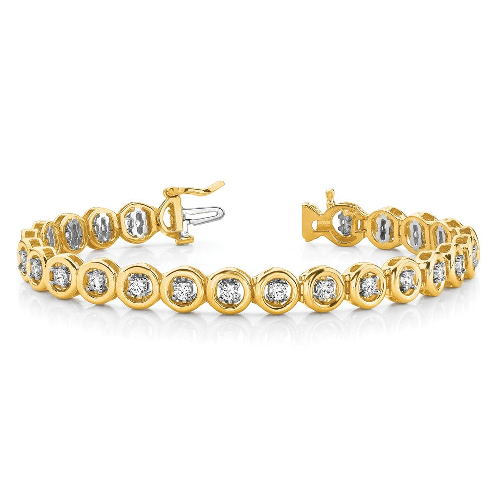 14k Holds 22 Stones up to 3.25mm Circle Add-a-Diamond 7 inch Tennis Bracelet