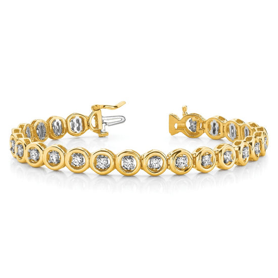 14k Holds 22 Stones up to 3.25mm Circle Add-a-Diamond 7 inch Tennis Bracelet