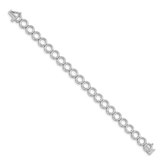 14k White Gold Holds 22 Stones up to 3.25mm Circle Add-a-Diamond 7 inch Tennis Bracelet