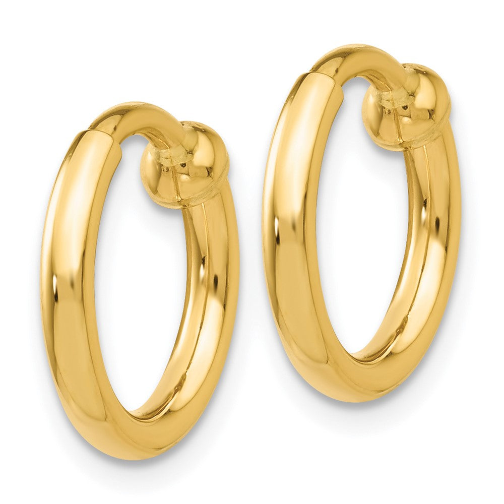 Gold Non-pierced Tube Hoop Earrings