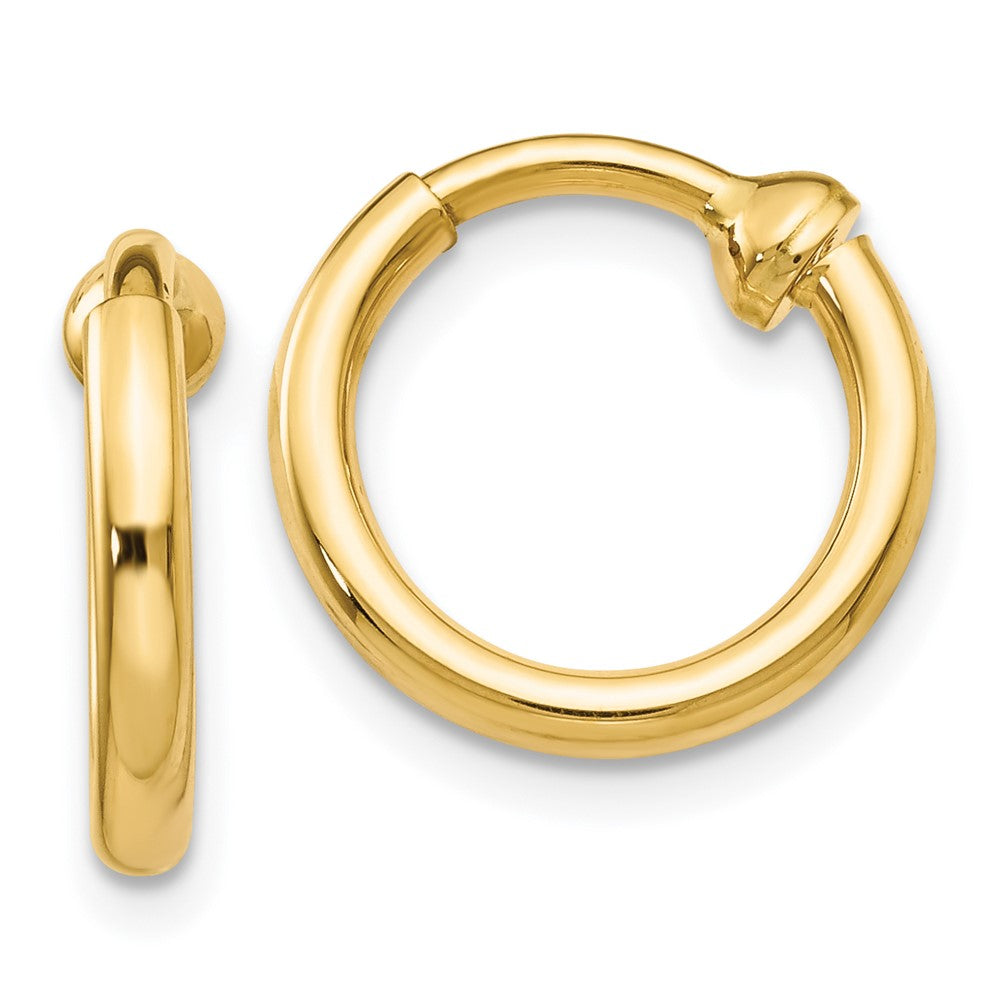 Gold Non-pierced Tube Hoop Earrings