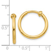 14k 2x15mm Polished Tube Hoop Non-pierced Earrings