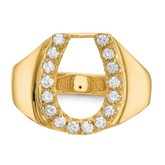 14k 1/2 carat VS Diamond Mens Horseshoe Ring