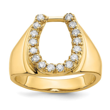 14k 1/2 carat VS Diamond Mens Horseshoe Ring