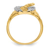 14k Two-tone1/6 carat VS Diamond Horseshoe with Horse in Center Mens Ring