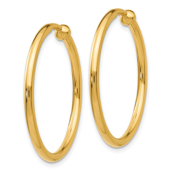 Gold Non-pierced Tube Hoop Earrings