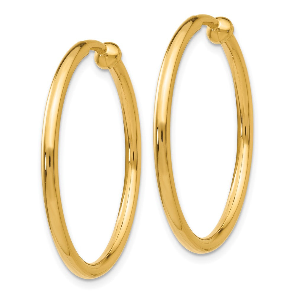 Gold Non-pierced Tube Hoop Earrings
