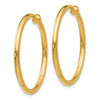 14k 2x25mm Polished Tube Hoop Non-pierced Earrings