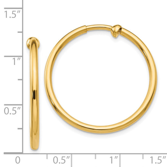 Gold Non-pierced Tube Hoop Earrings
