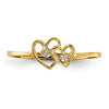 Gold Polished Diamond Heart Rings