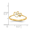Gold Polished Diamond Heart Rings