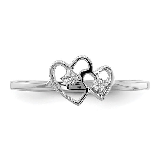 Gold Polished Diamond Heart Rings