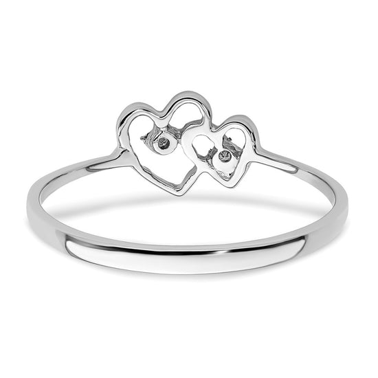 Gold Polished Diamond Heart Rings