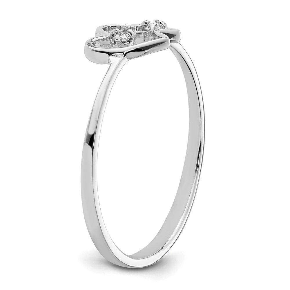 Gold Polished Diamond Heart Rings