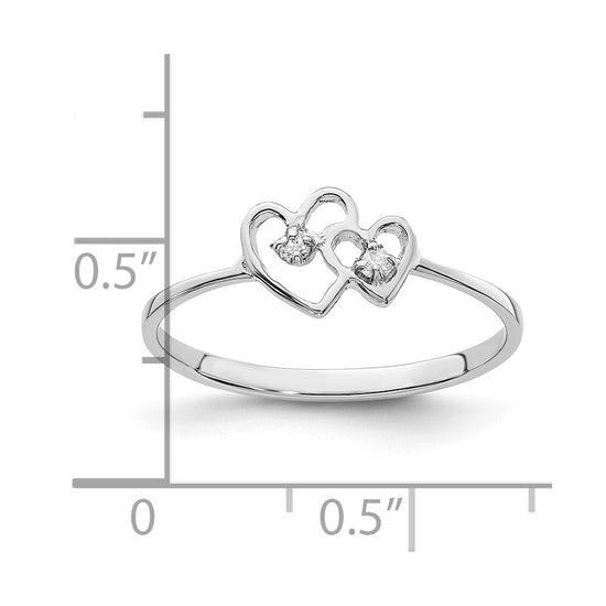 Gold Polished Diamond Heart Rings