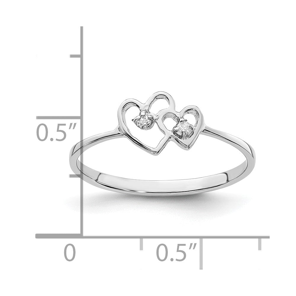 Gold Polished Diamond Heart Rings