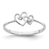 Gold Polished Diamond Heart Rings