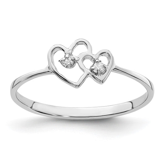 Gold Polished Diamond Heart Rings