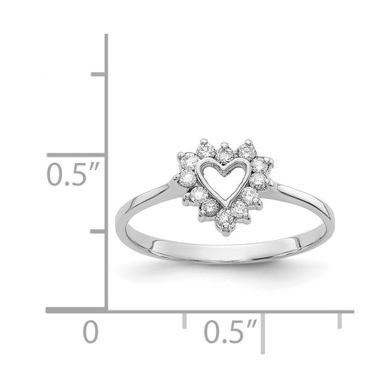 Gold Polished Diamond Heart Rings