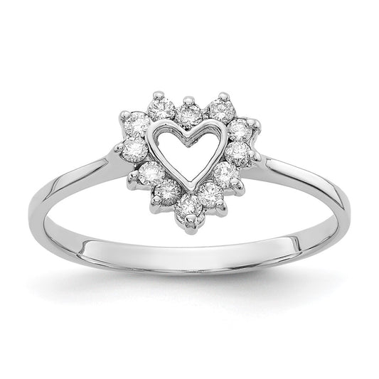 Gold Polished Diamond Heart Rings