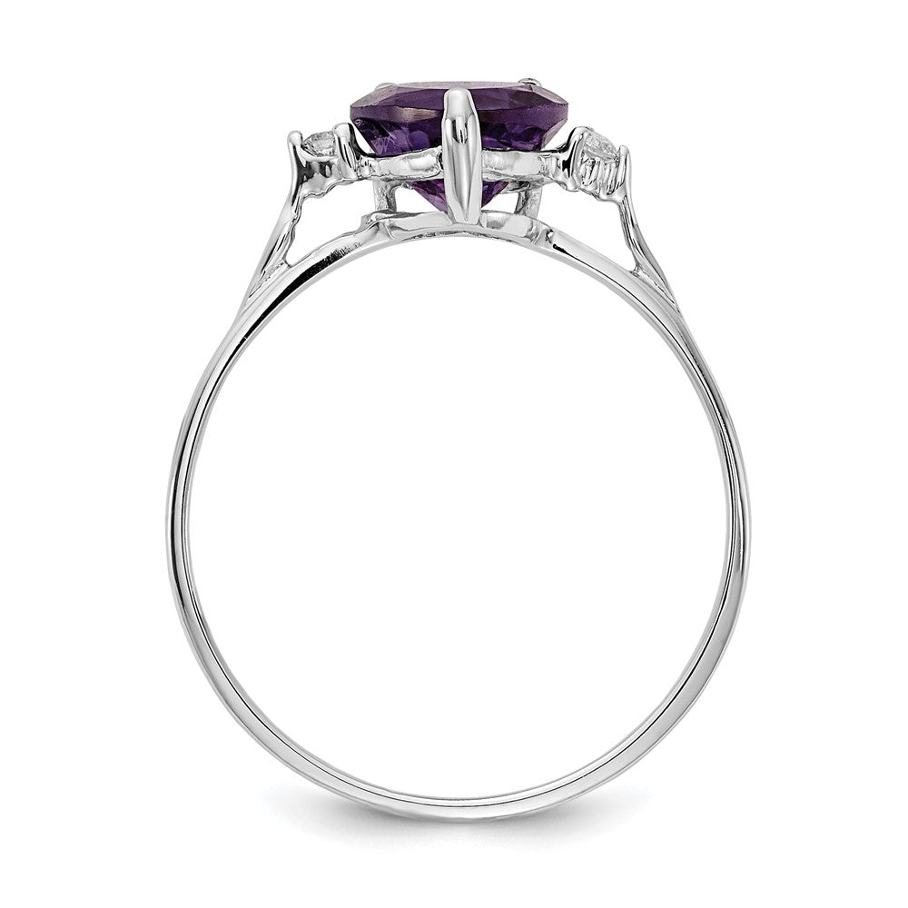 7mm Heart Gemstone & Diamond Rings
