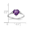 7mm Heart Gemstone & Diamond Rings