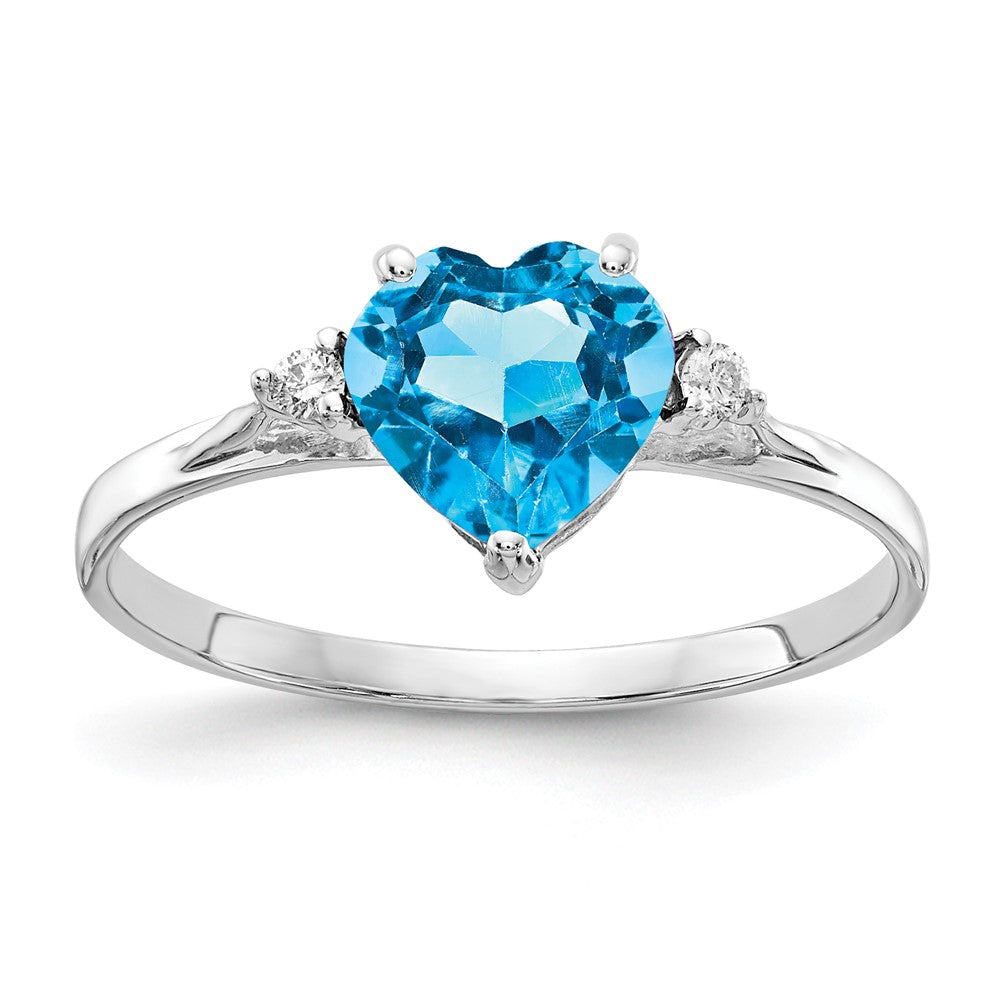 7mm Heart Gemstone & Diamond Rings