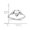 7mm Heart Gemstone & Diamond Rings