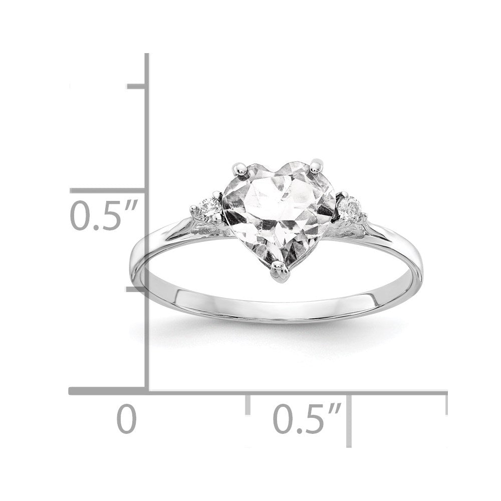 7mm Heart Gemstone & Diamond Rings