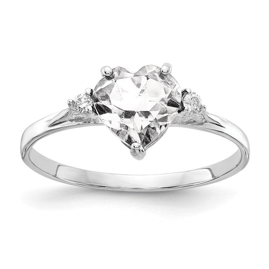 7mm Heart Gemstone & Diamond Rings