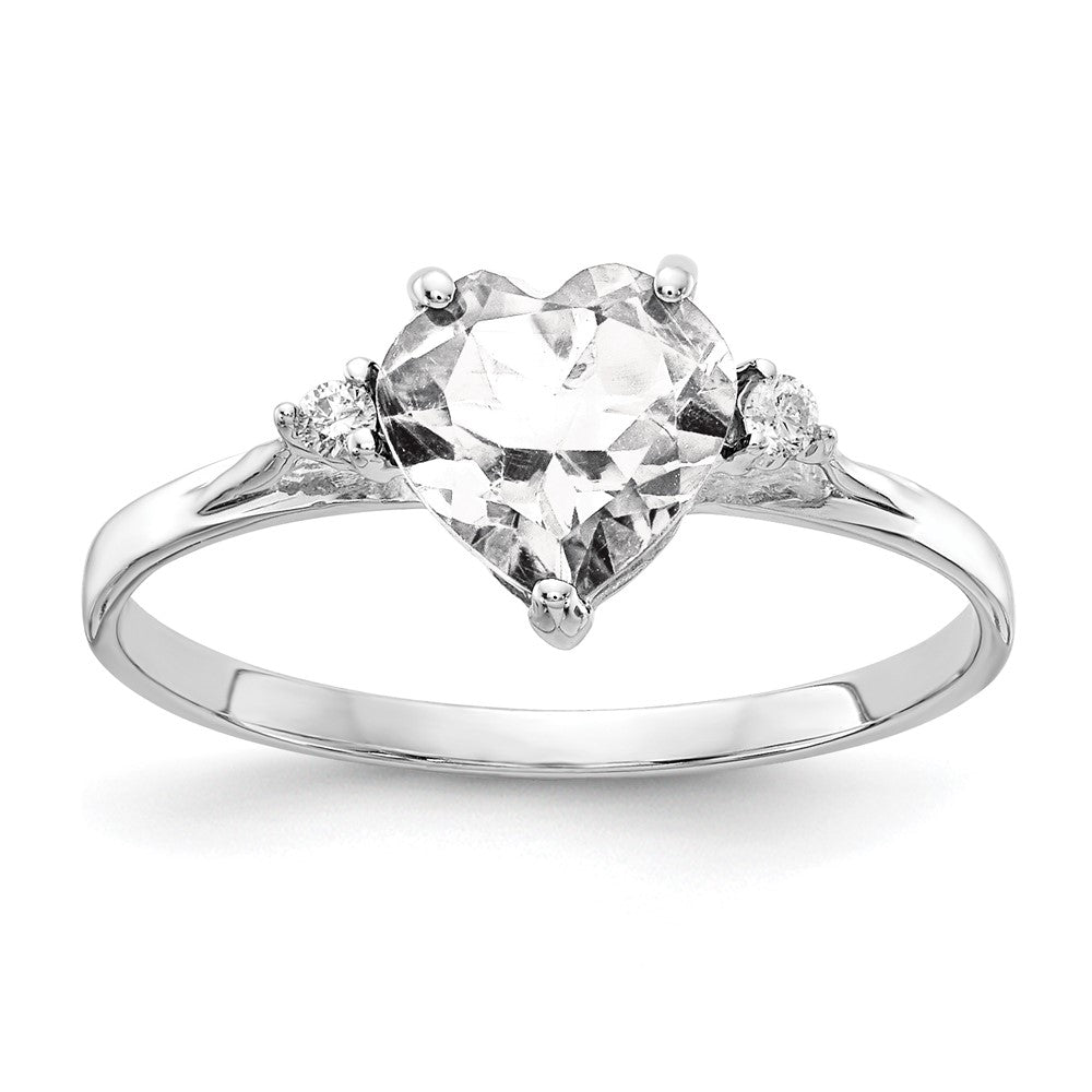 7mm Heart Gemstone & Diamond Rings