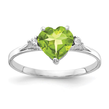 7mm Heart Gemstone & Diamond Rings